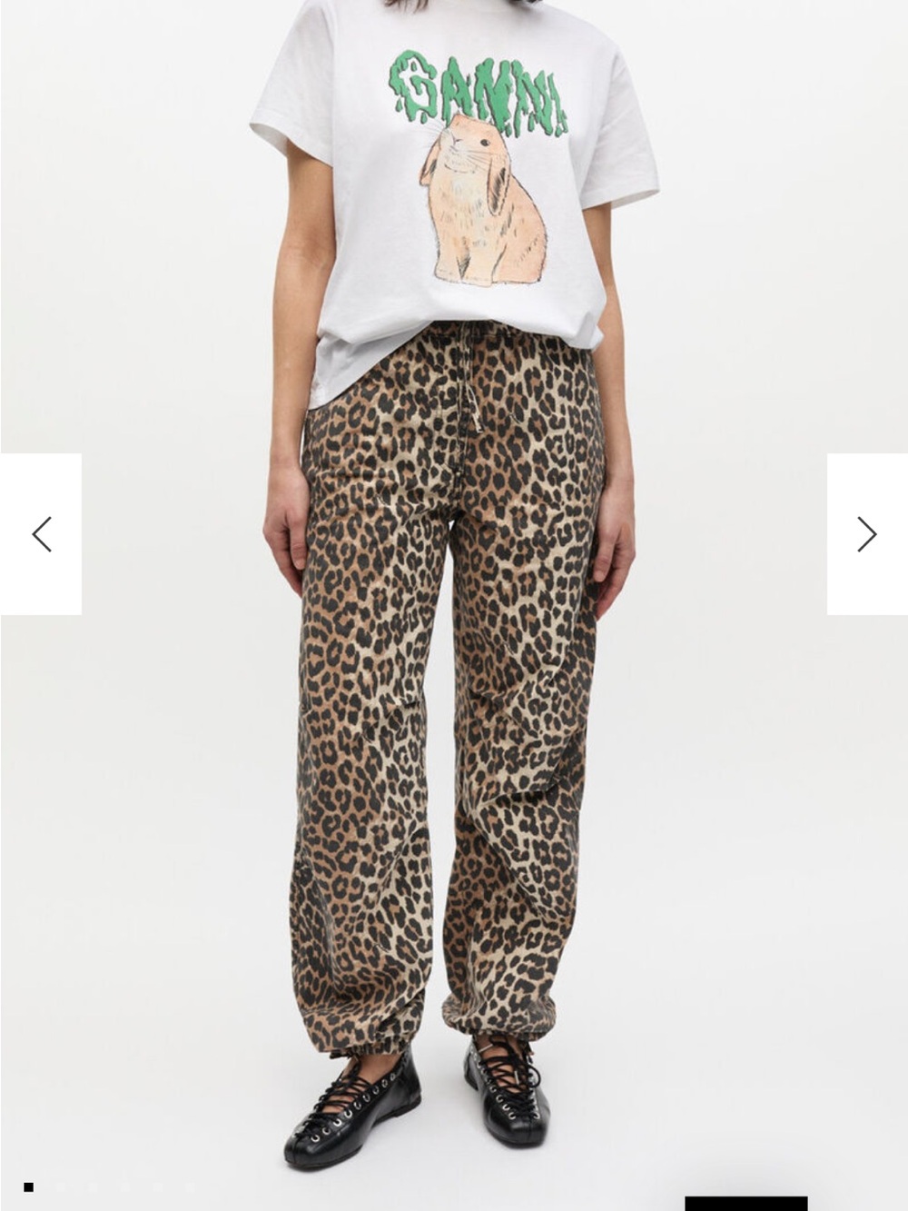 Ganni Leopard-Print Pants - Size 24